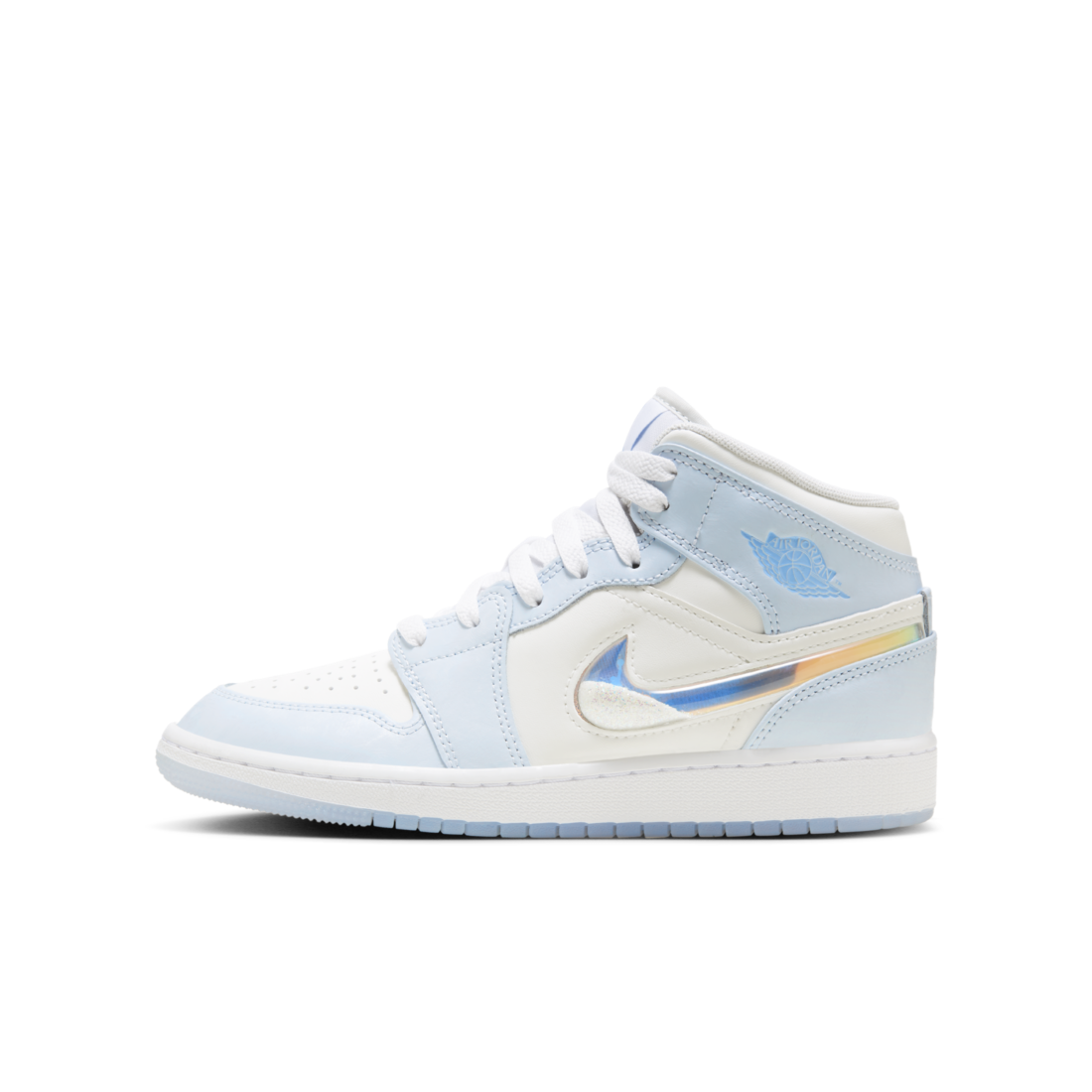 Air Jordan 1 Mid SE Glitter Swoosh GS
