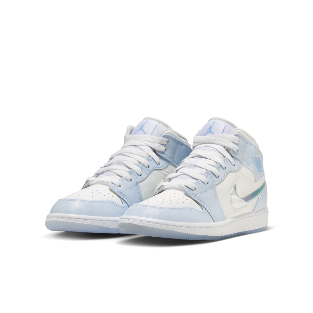 Air Jordan 1 Mid SE Glitter Swoosh GS