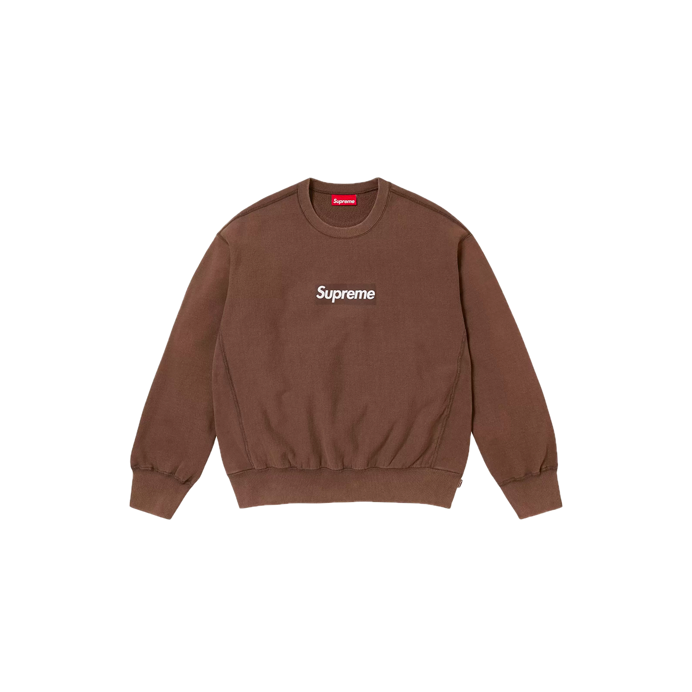 Supreme Washed Box Logo Crewneck Brown