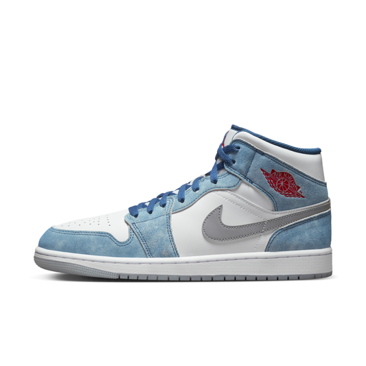 Air Jordan 1 Mid French Blue Fire Red GS