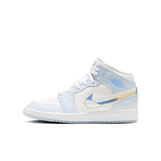 Air Jordan 1 Mid SE Glitter Swoosh GS