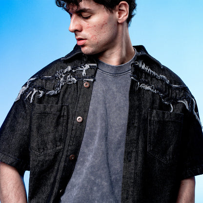 Son of Stars Black Denim Washed Shirt