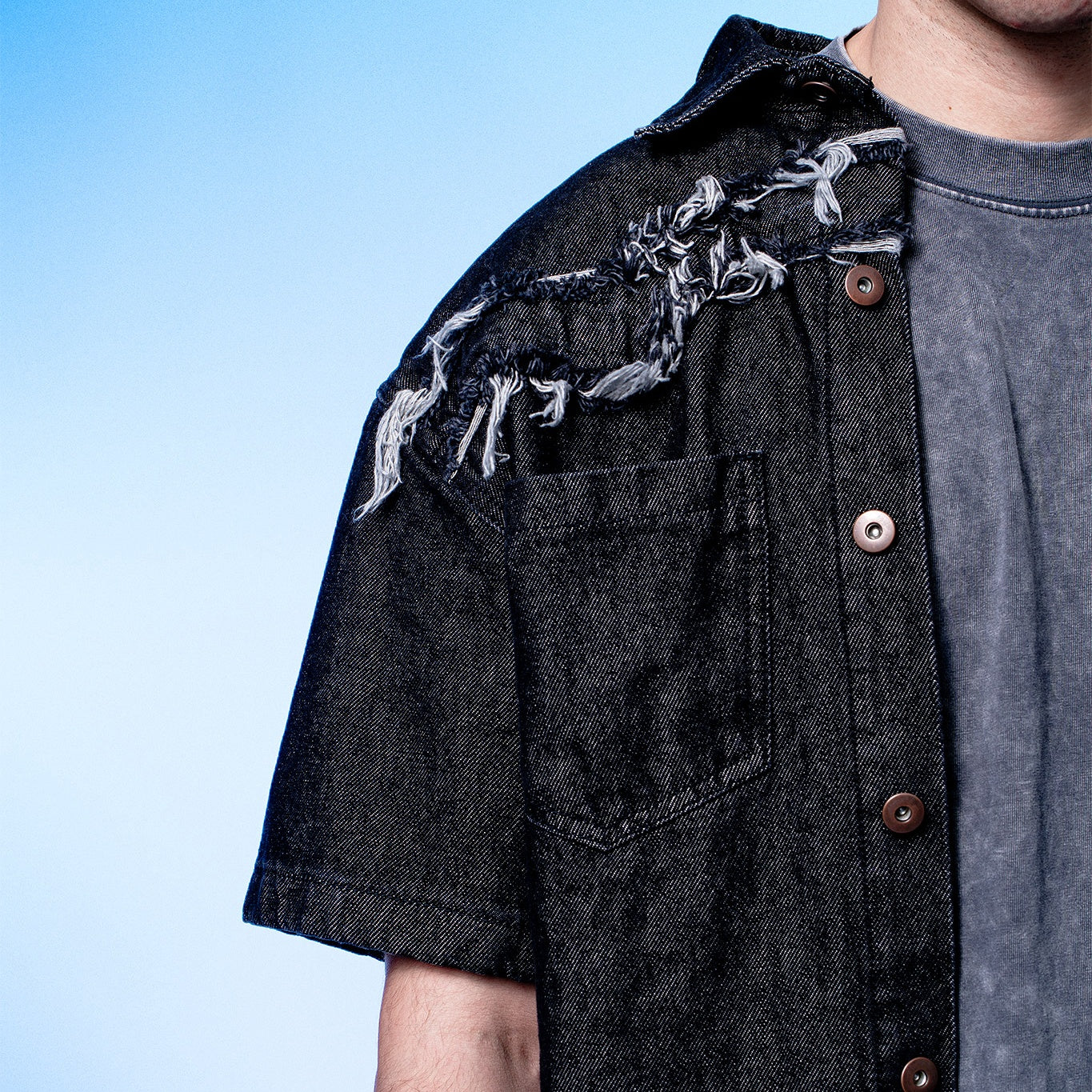 Son of Stars Black Denim Washed Shirt