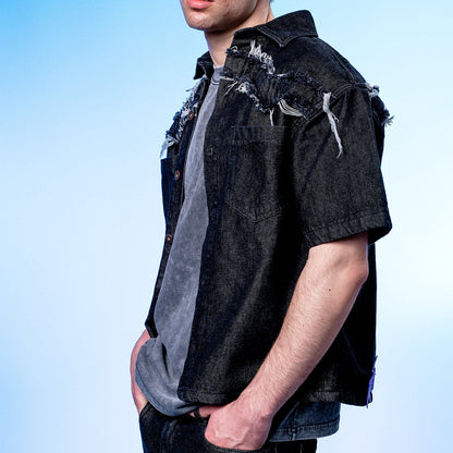 Son of Stars Black Denim Washed Shirt