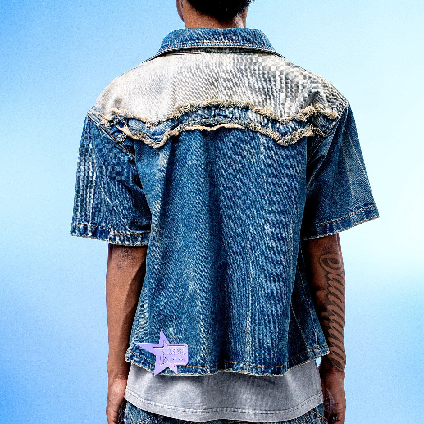 Son of Stars Blue Denim Washed Shirt