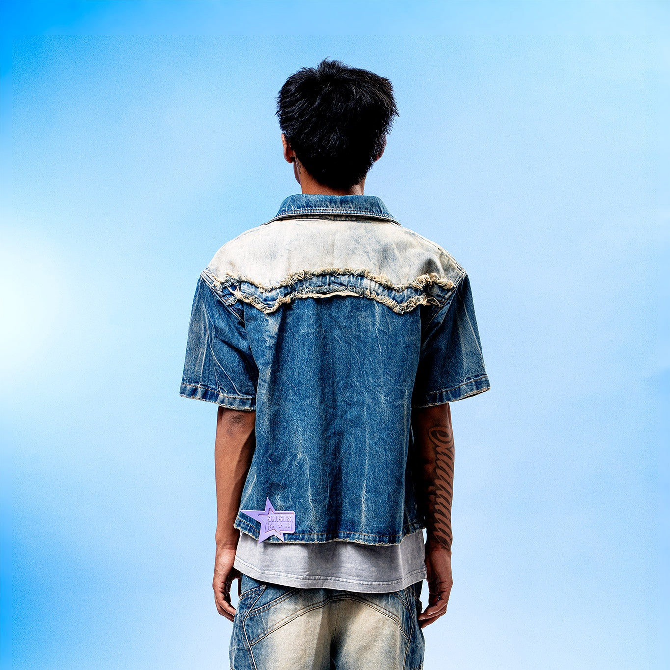 Son of Stars Blue Denim Washed Shirt