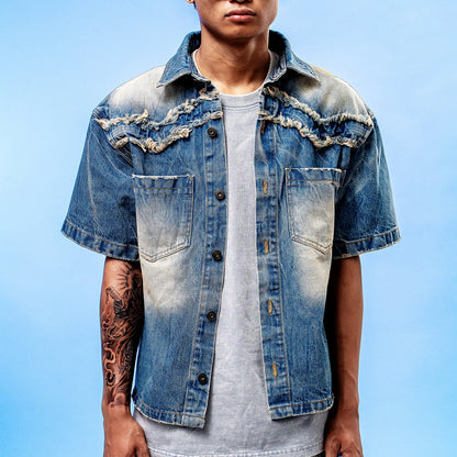 Son of Stars Blue Denim Washed Shirt