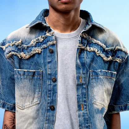 Son of Stars Blue Denim Washed Shirt