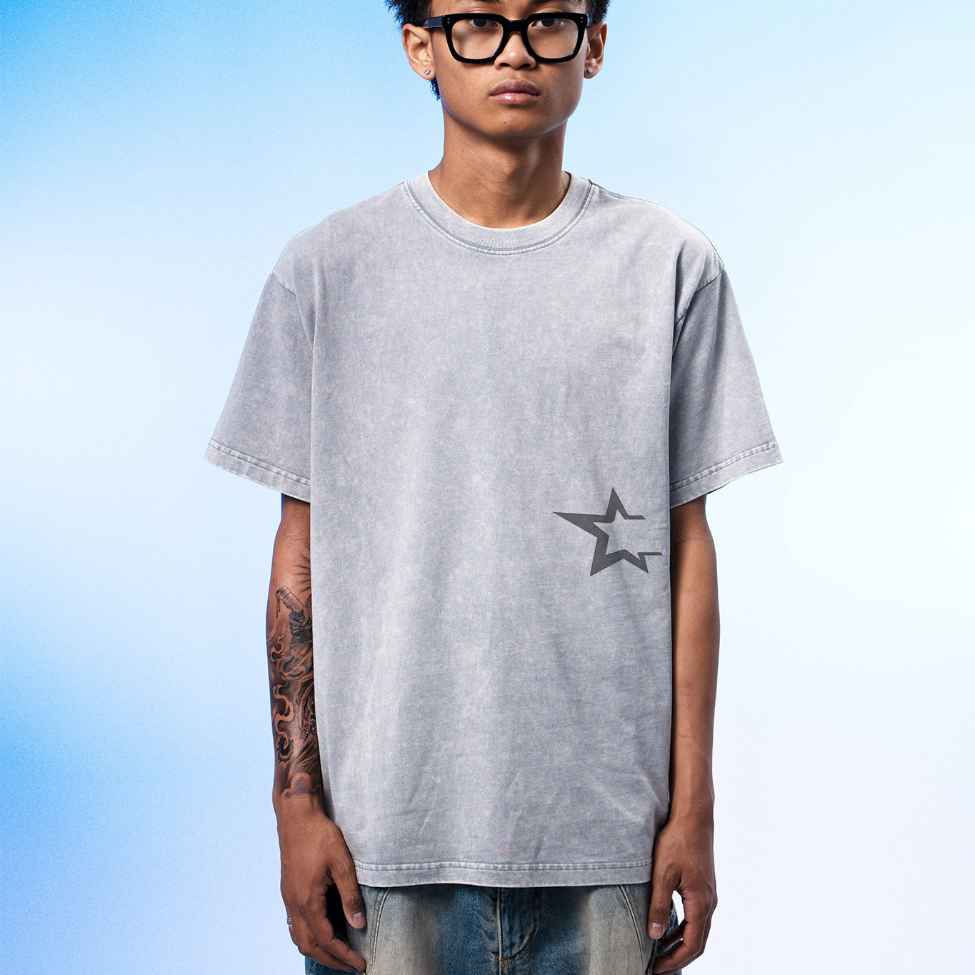 Son of Stars Light Grey Washed T-Shirt