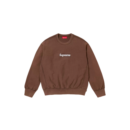 Supreme Washed Box Logo Crewneck Brown