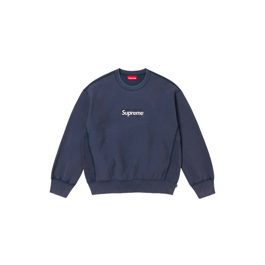 Supreme Washed Box Logo Crewneck Navy
