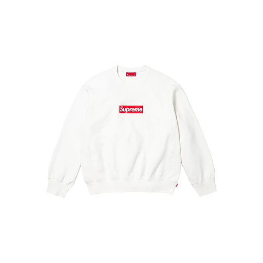 Supreme Washed Box Logo Crewneck White