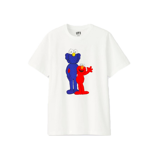 Kaws Uniqlo BFF Elmo Tee White 2018 (Taglia Asiatica)